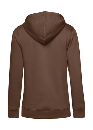 Frauen Hoodie | Wald und Woi | baumbraun | Logo beige