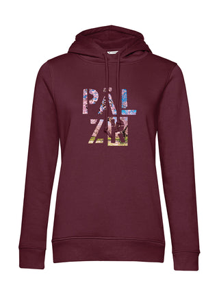 Frauen Hoodie | PÄLZR 2025 | burgundy | Mandelblüte | Outlet Einzelstück