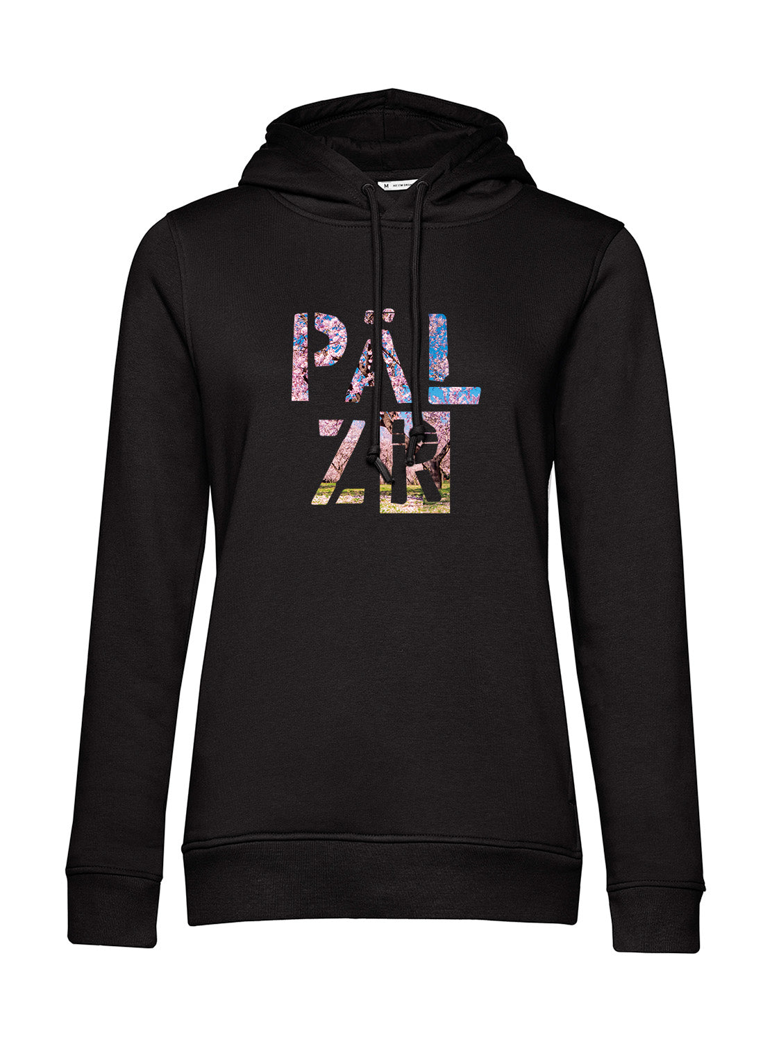 Frauen Hoodie | PÄLZR 2025 | schwarz | Mandelblüte | Outlet Einzelstück