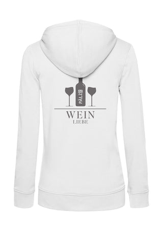 Frauen | Zipper | Weinliebe | weiss | BACKPRINT | Logo anthrazit