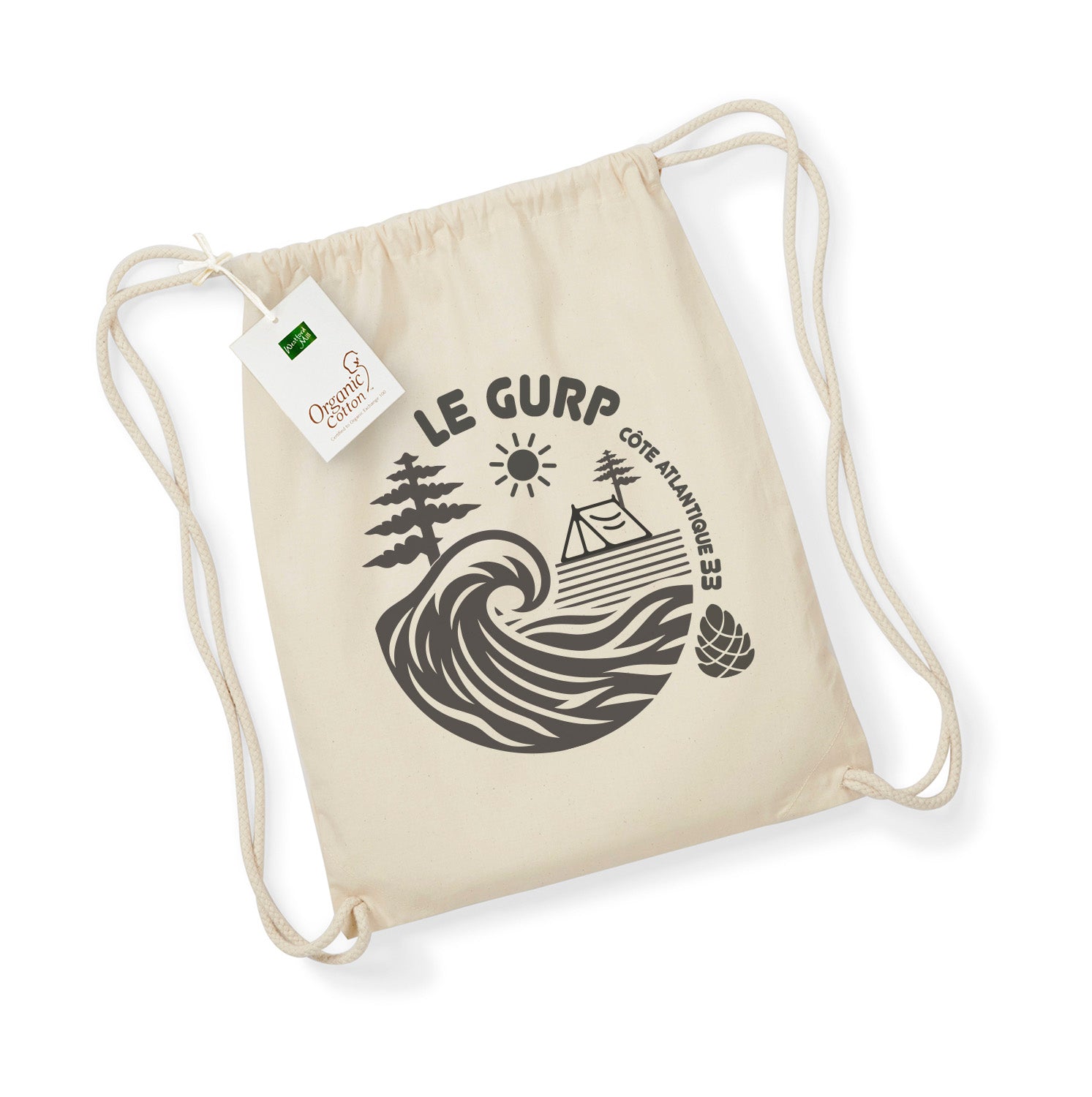 Le Gurp | GYMBAG | natur | Logo anthrazit