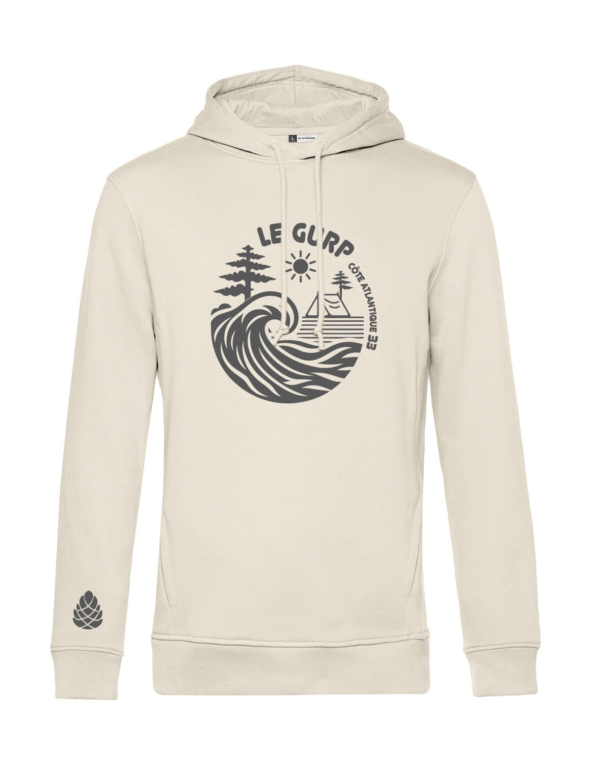 Le Gurp | Frauen | Hoodie | creme | Logo anthrazit