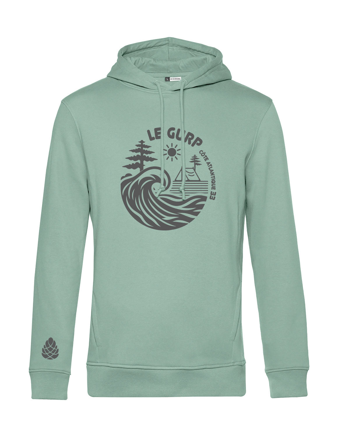 Le Gurp | Frauen | Hoodie | sage | Logo anthrazit