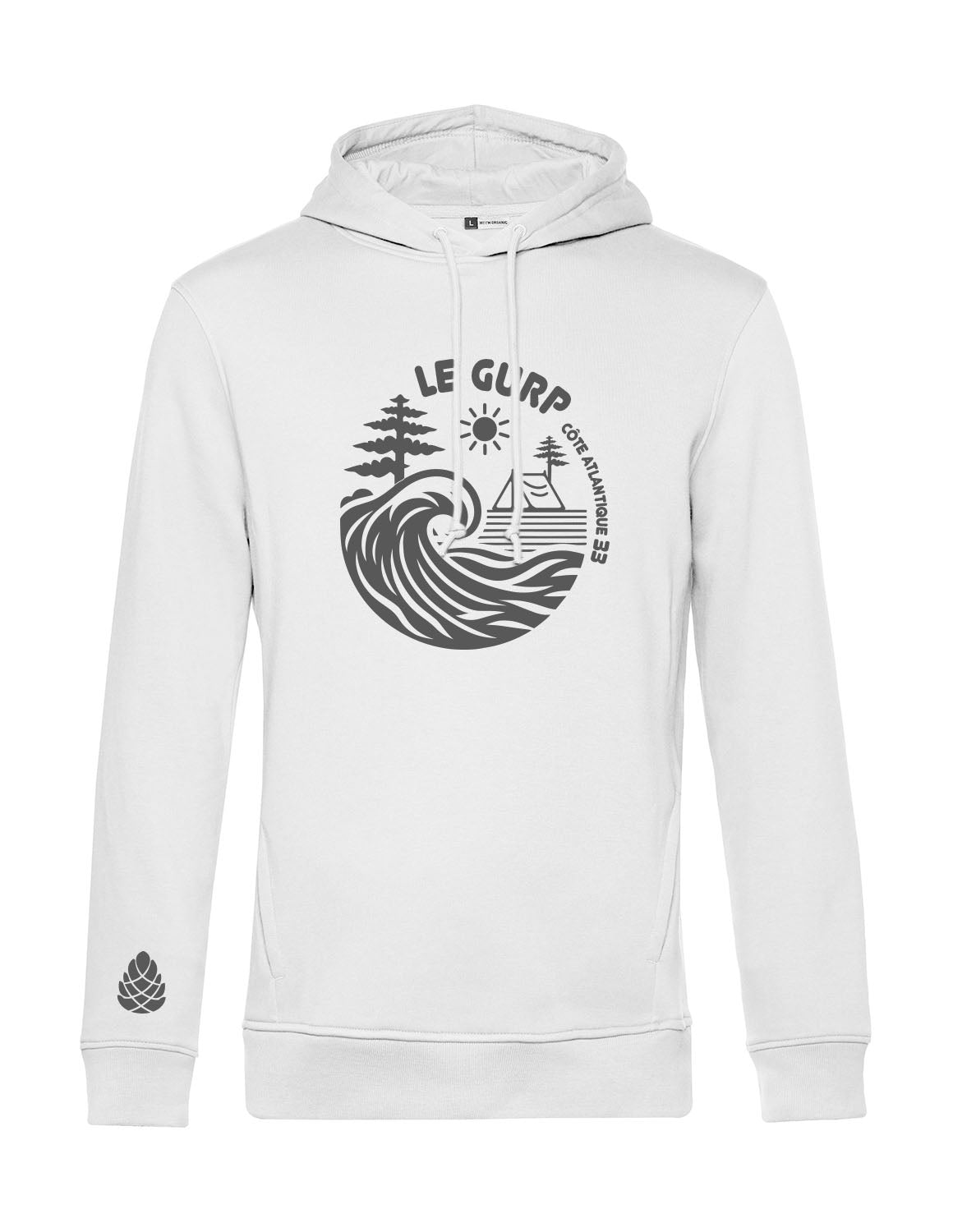 Le Gurp | Frauen | Hoodie | weiss | Logo anthrazit