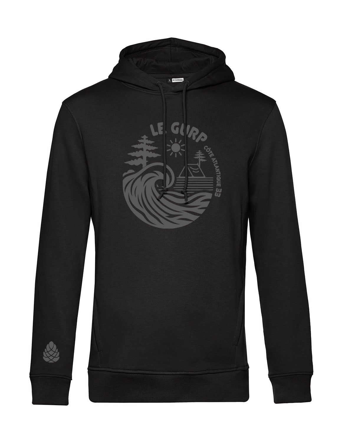 Le Gurp | Männer | Hoodie | schwarz | Logo anthrazit