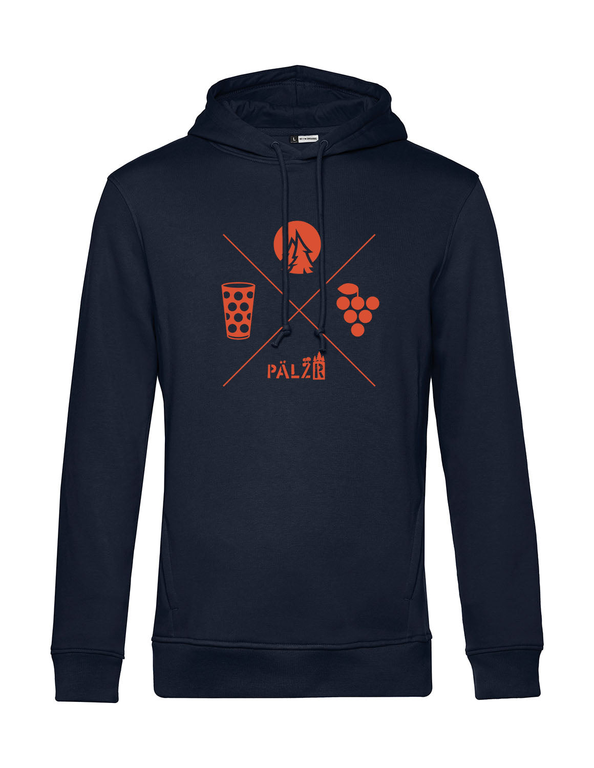 Männer Hoodie | Wald und Woi | navyblue | Logo orange