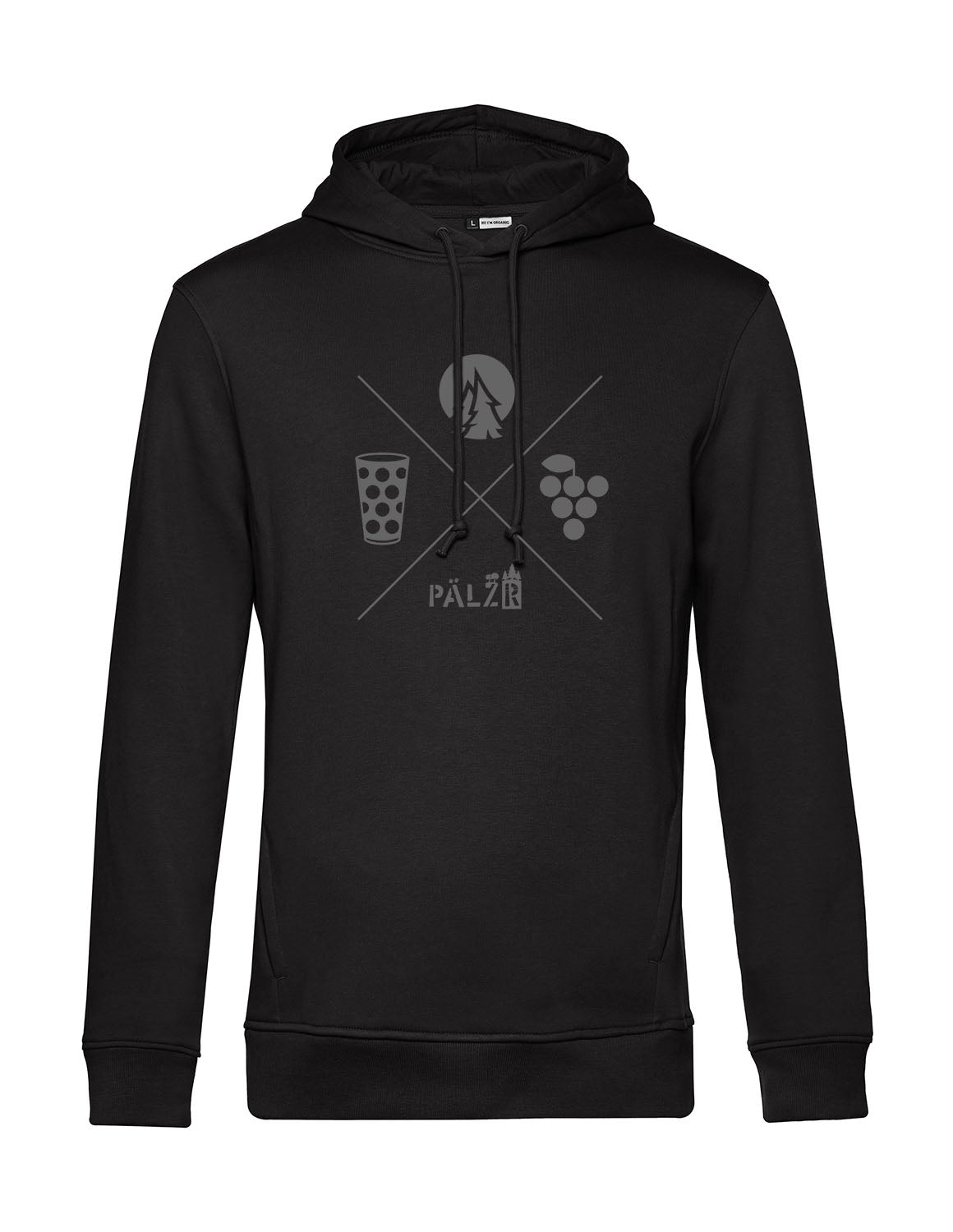 Männer Hoodie | Wald und Woi | schwarz | Logo anthrazit