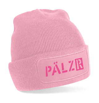 PÄLZR | Beanie Mütze | soft-rose | Logo neon-pink