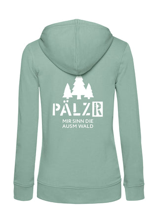 Frauen Zipper | BACKPRINT | Mir sinn die ausm Wald | sage | Logo weiss