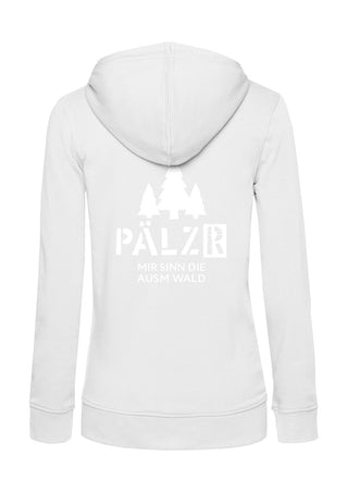 Frauen Zipper | BACKPRINT | Mir sinn die ausm Wald | weiss | UNDERSTATEMENT