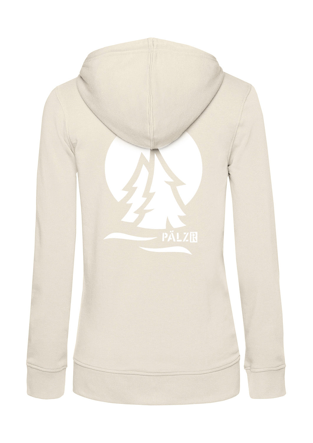 Frauen Zipper | BACKPRINT | PÄLZRWald ZWEI | creme | Logo weiss