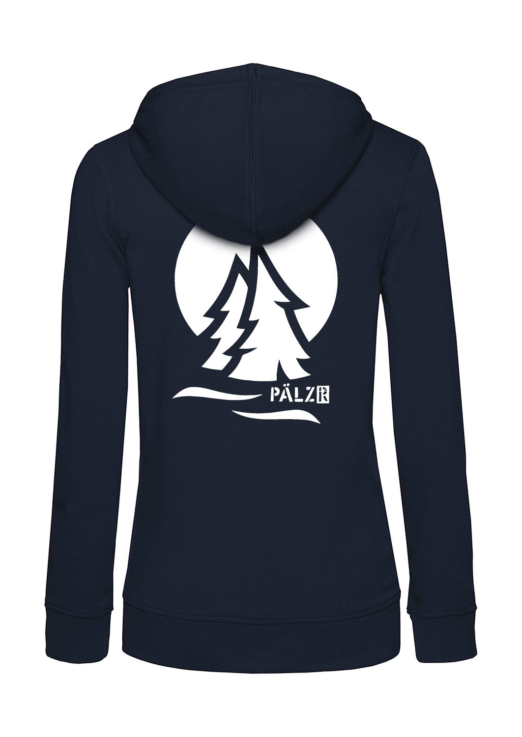 Frauen Zipper | BACKPRINT | PÄLZRWald ZWEI | navy | Logo weiss