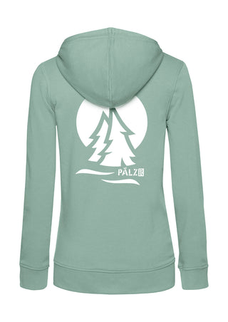 Frauen Zipper | BACKPRINT | PÄLZRWald ZWEI | sage | Logo weiss