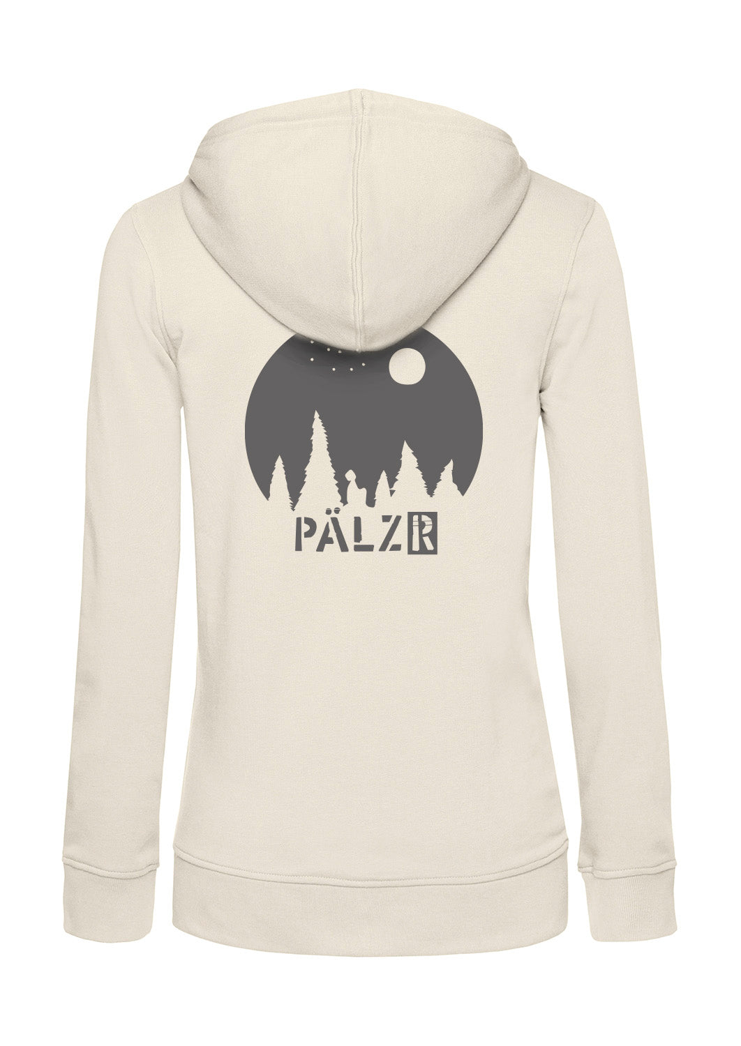 Frauen Zipper | BACKPRINT | Sternegugger | creme | Logo anthrazit