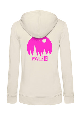 Frauen Zipper | BACKPRINT | Sternegugger | creme | Logo neonpink