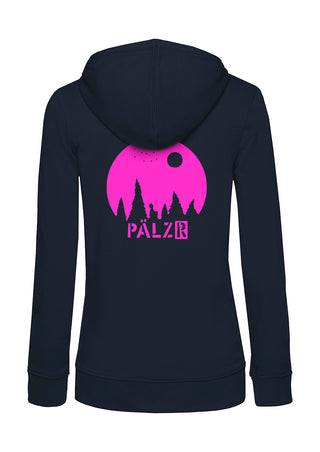 Frauen Zipper | BACKPRINT | Sternegugger | navy | Logo neonpink