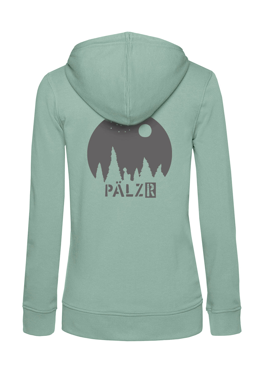 Frauen Zipper | BACKPRINT | Sternegugger | sage | Logo anthrazit