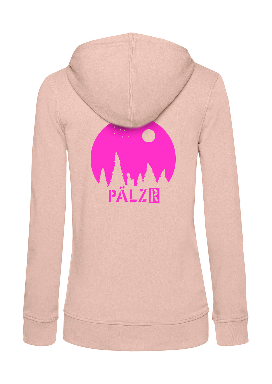 Frauen Zipper | BACKPRINT | Sternegugger | softrose | Logo neonpink