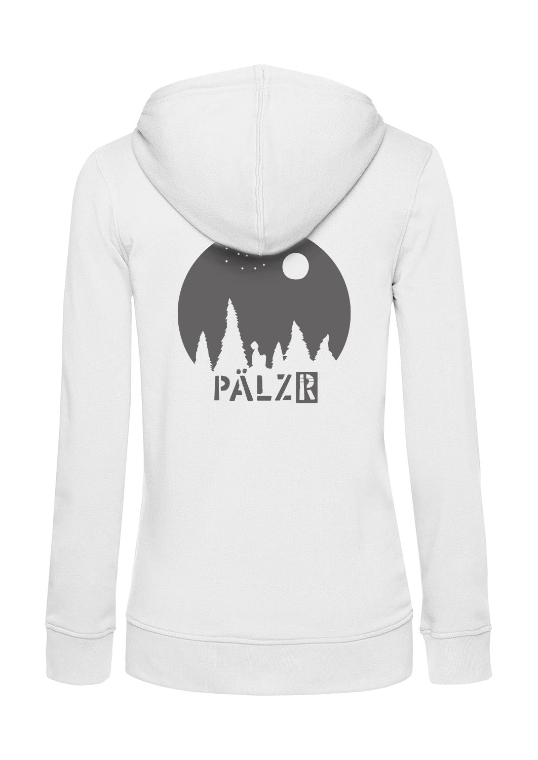 Frauen Zipper | BACKPRINT | Sternegugger | weiss | Logo anthrazit