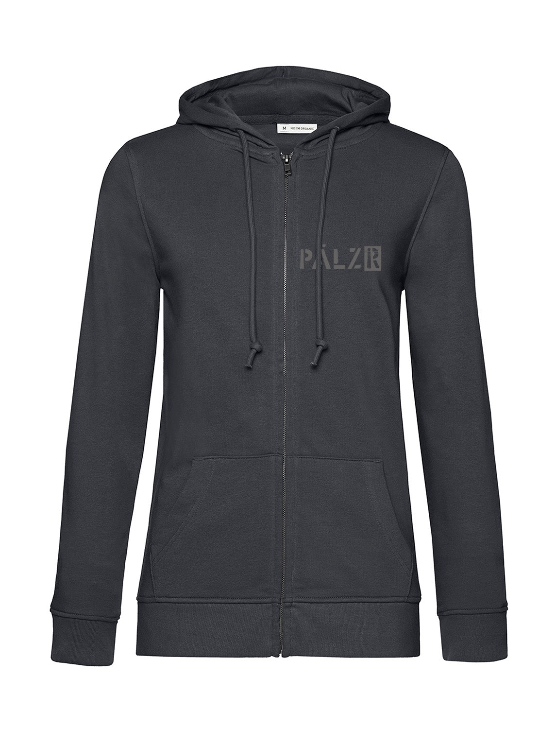 Frauen Zipper | BACKPRINT | Mir sinn die ausm Wald | asphalt | Logo anthrazit