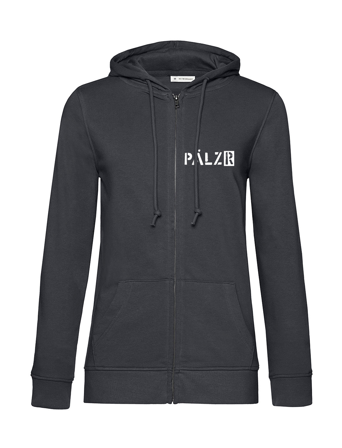 Frauen Zipper | BACKPRINT | Weinpirat | asphalt | Logo weiss