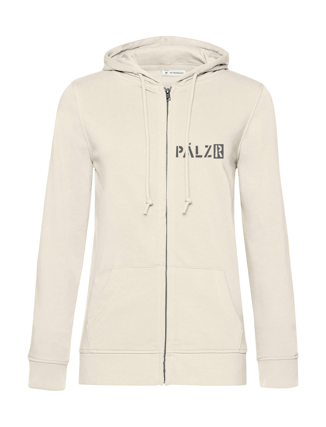 Frauen Zipper | BACKPRINT | Wald und Woi | creme | Logo anthrazit