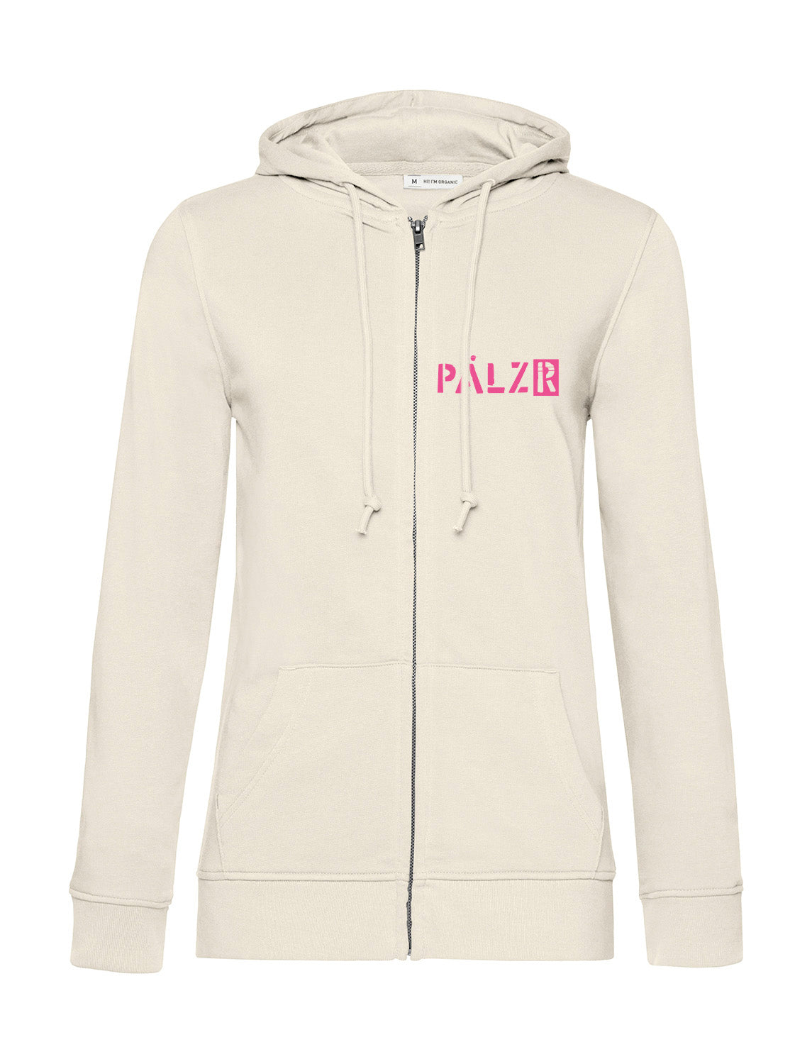 Frauen Zipper | BACKPRINT | PÄLZRWald ZWEI | creme | Logo neonpink