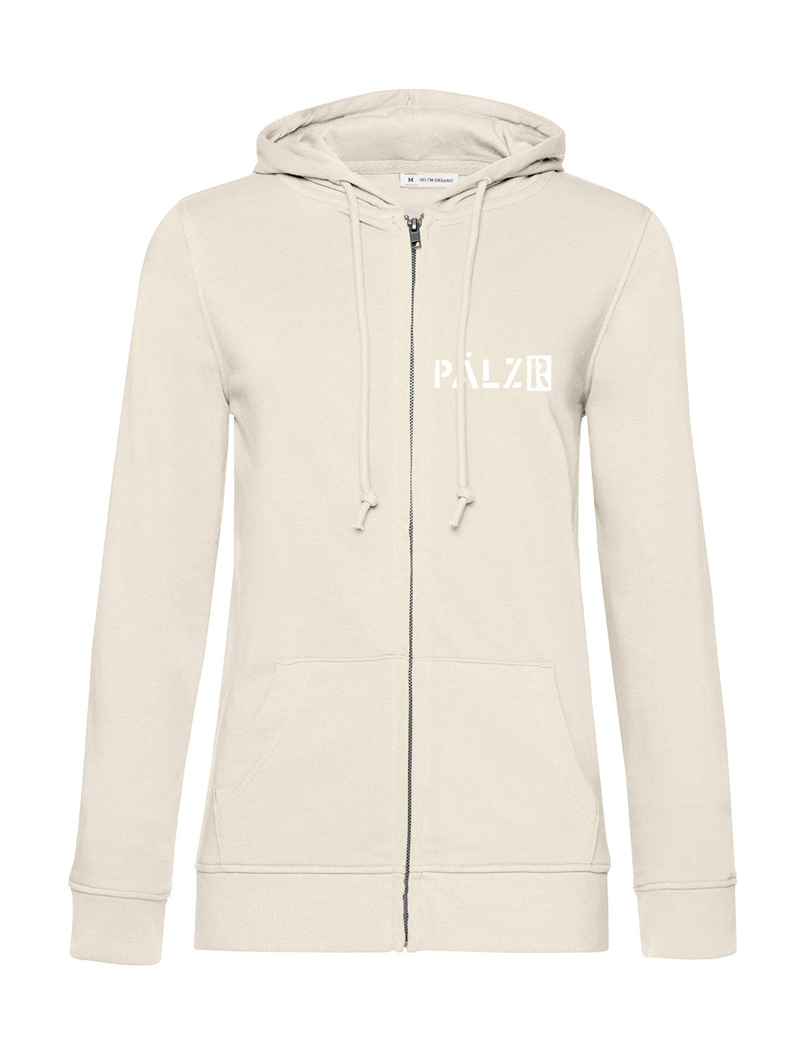 Frauen Zipper | BACKPRINT | Weinpirat | creme | Logo weiss