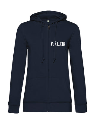 Frauen Zipper | BACKPRINT | PÄLZRWald ZWEI | navy | Logo weiss