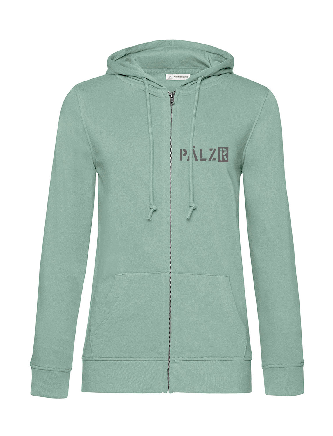 Frauen Zipper | BACKPRINT | Mir sinn die ausm Wald | sage | Logo anthrazit