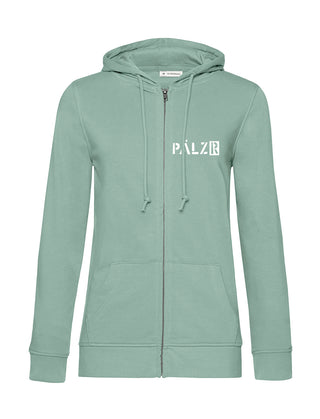 Frauen Zipper | BACKPRINT | Mir sinn die ausm Wald | sage | Logo weiss