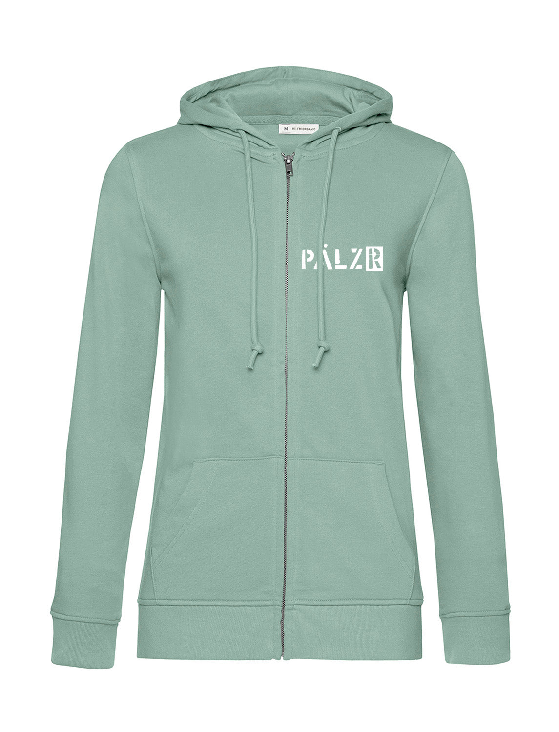 Frauen Zipper | BACKPRINT | Weinpirat | sage | Logo weiss