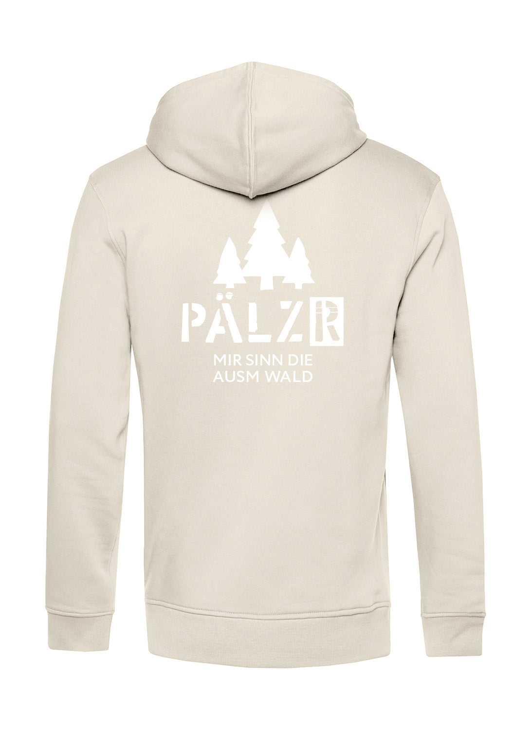 Männer | Zipper | Backprint | Mir sinn die ausm Wald | creme | Logo weiss