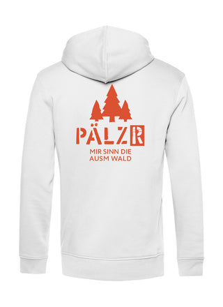 Männer | Zipper | Backprint | Mir sinn die ausm Wald | weiss | Logo orange