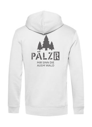 Männer | Zipper | Backprint | Mir sinn die ausm Wald | weiss | Logo anthrazit