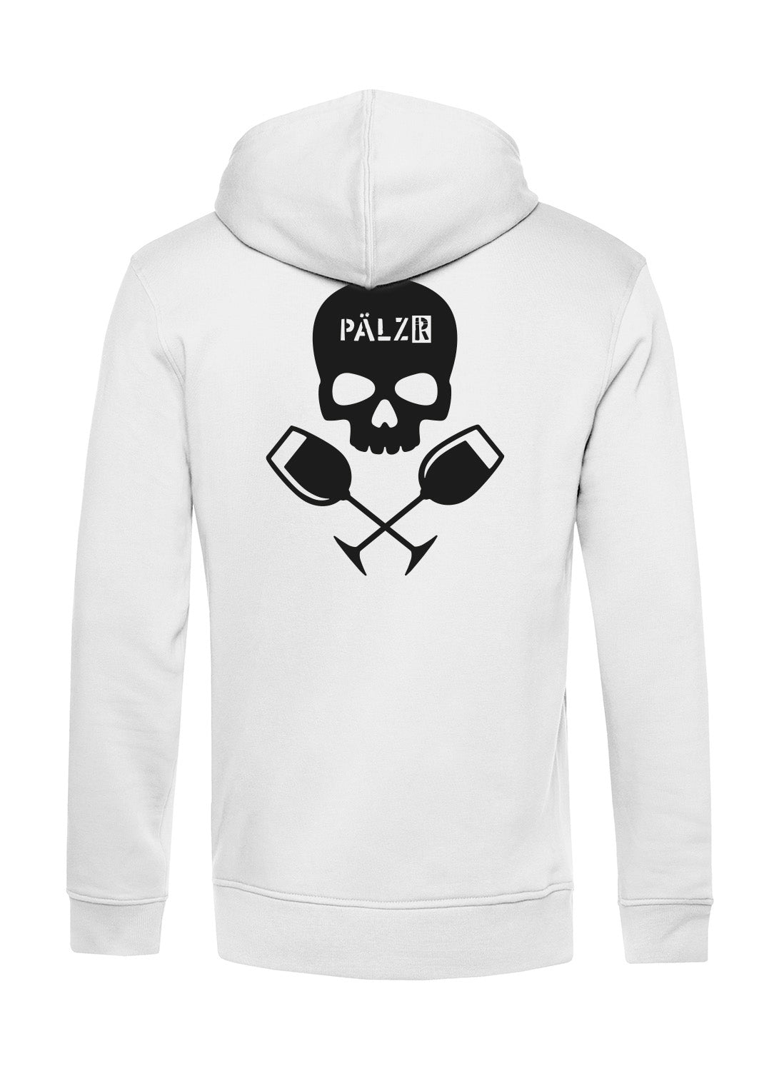 Männer | Zipper | Backprint | Weinpirat | weiss | Logo schwarz