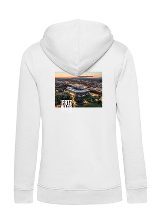 Frauen Backprint Hoodie | FRTZ WLTR STDN #2 | weiss