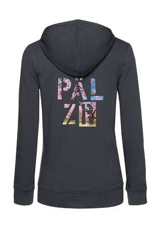 Frauen Backprint Zipper | PÄLZR 2025 | asphalt | Mandelblüte