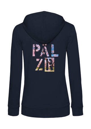 Frauen Backprint Zipper | PÄLZR 2025 | navy | Mandelblüte