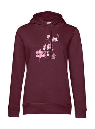 Frauen Hoodie | PÄLZR 2025 | burgundy | Mandelzweig