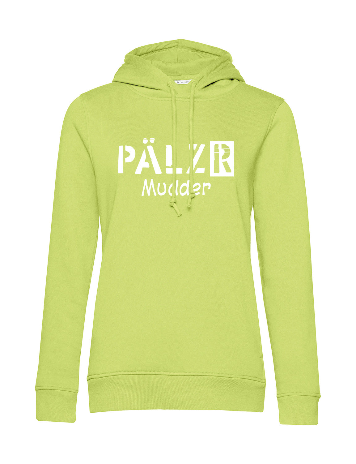 Frauen Hoodie | PÄLZR Mudder | limone | Logo weiss