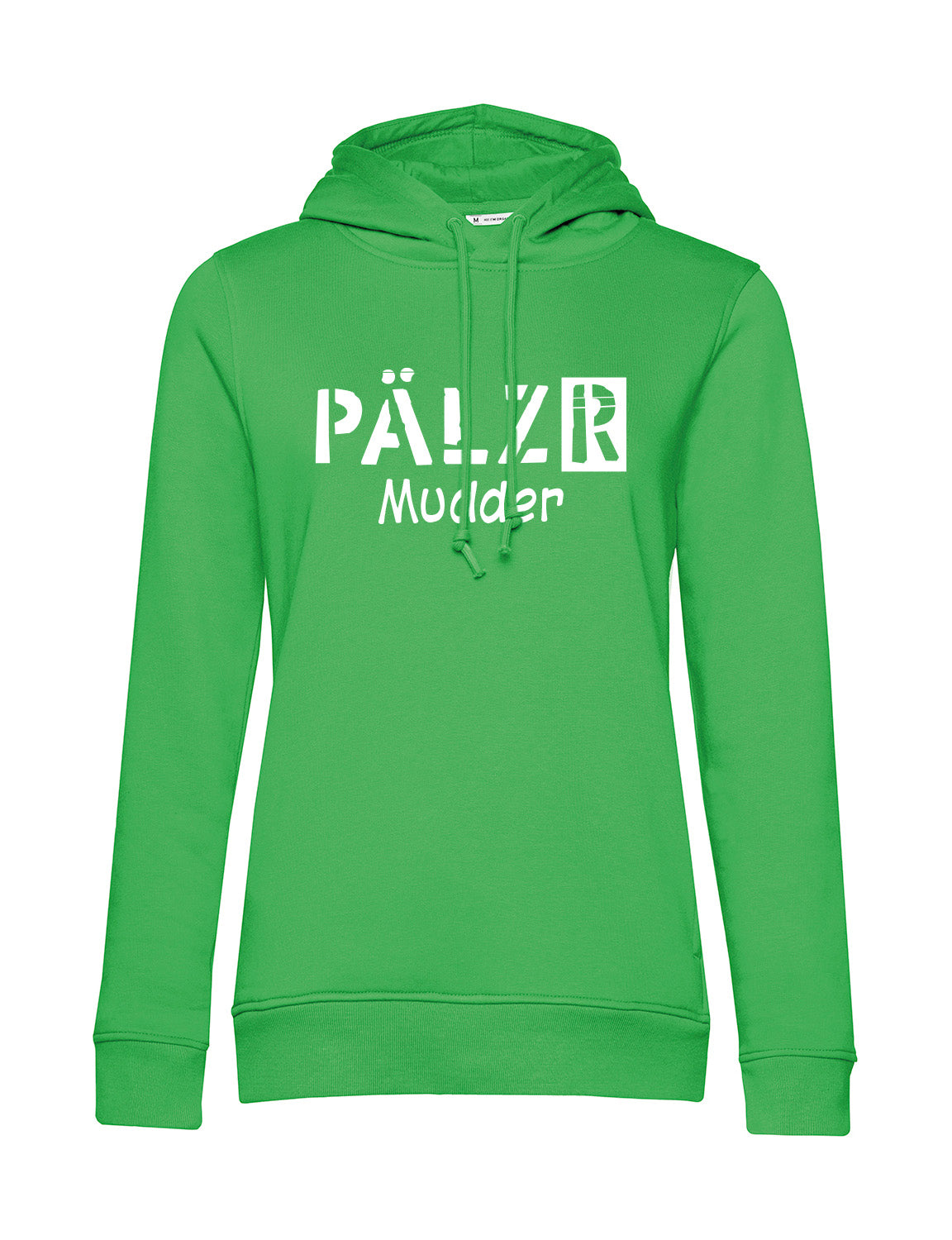 Frauen Hoodie | PÄLZR Mudder | apfelgrün | Logo weiss