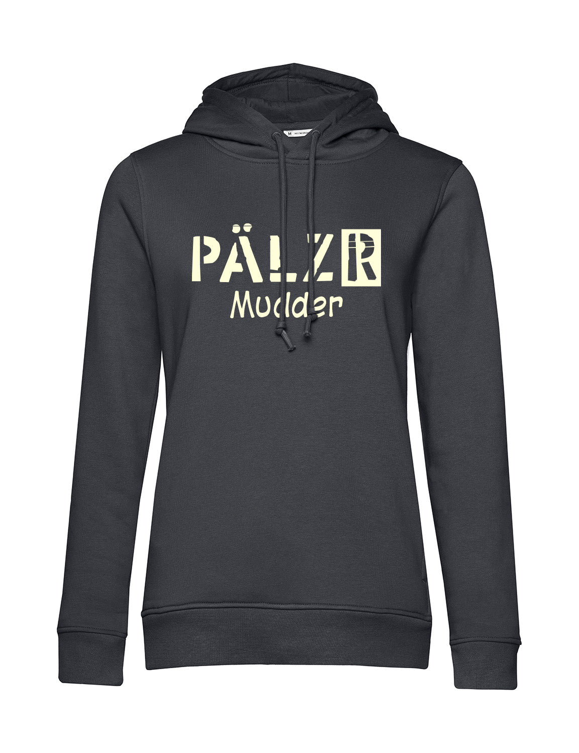 Frauen Hoodie | PÄLZR Mudder | asphalt | Logo beige