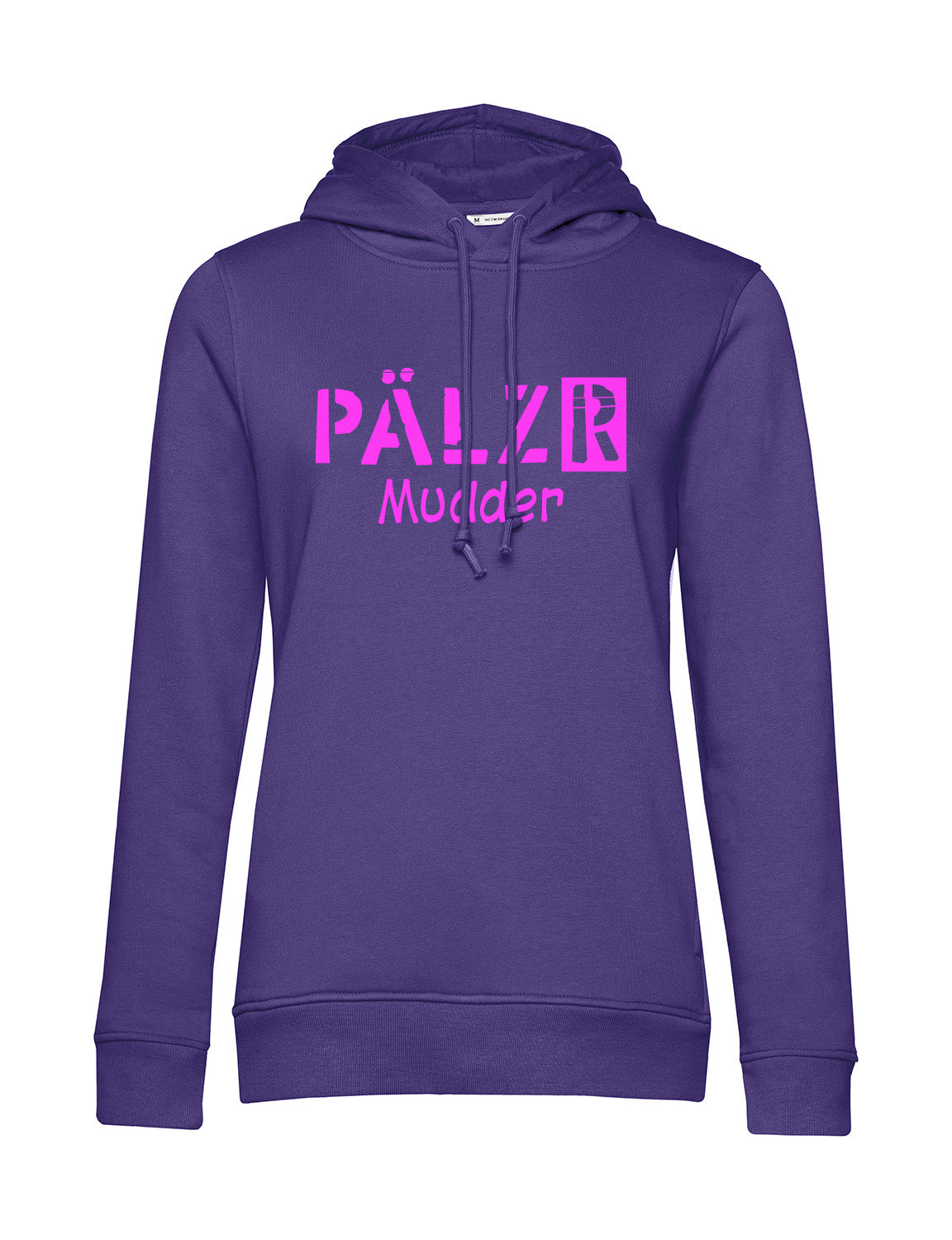 Frauen Hoodie | PÄLZR Mudder | lila | Logo neon-pink