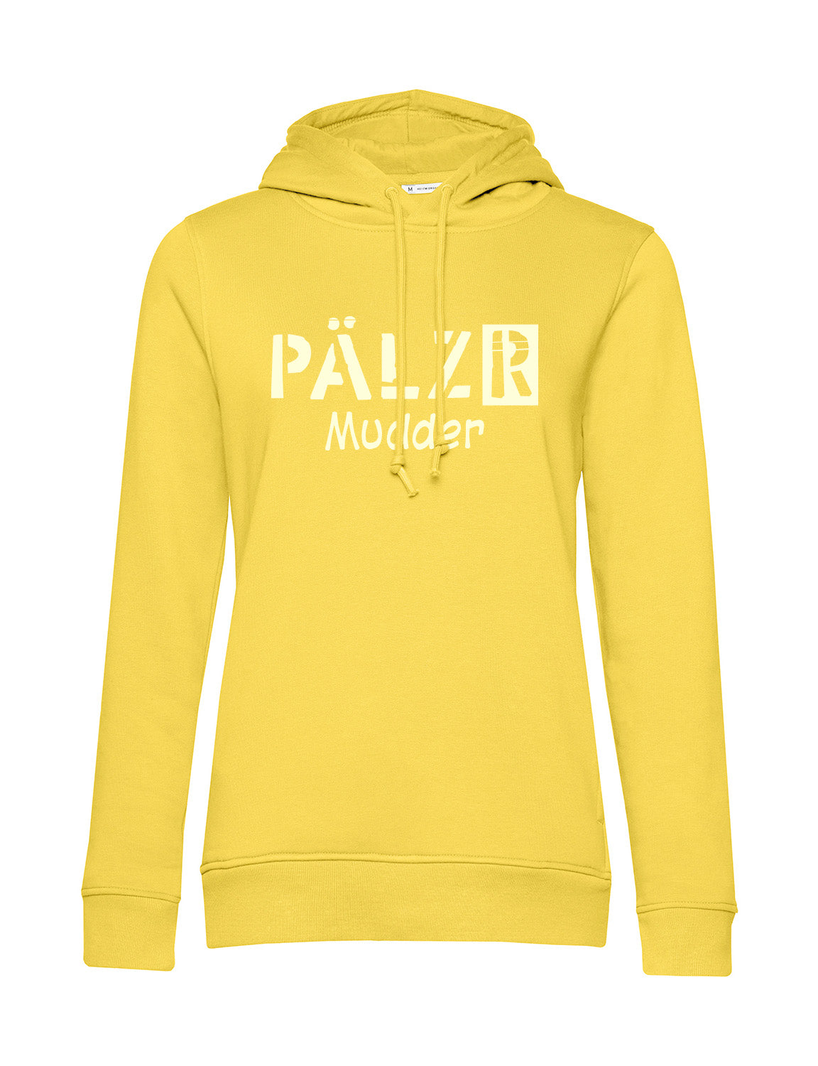 Frauen Hoodie | PÄLZR Mudder | limogelb | Logo beige