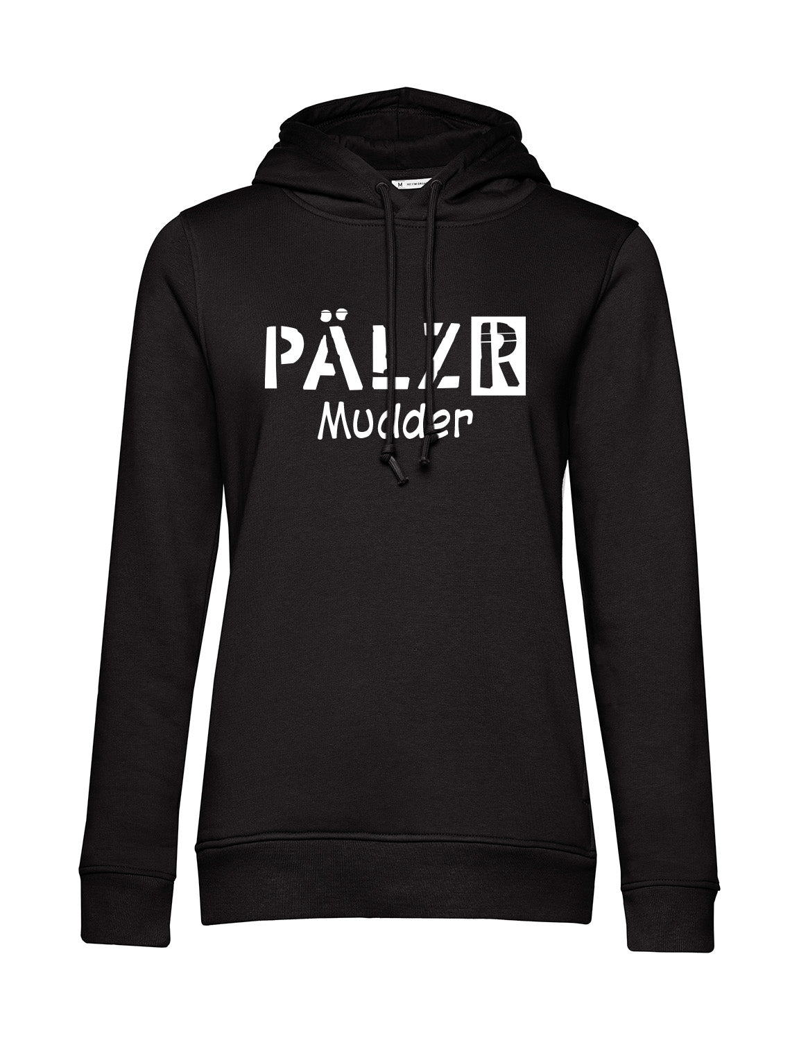 Frauen Hoodie | PÄLZR Mudder | schwarz | Logo weiss