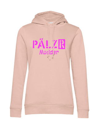 Frauen Hoodie | PÄLZR Mudder | softrose | Logo neon-pink