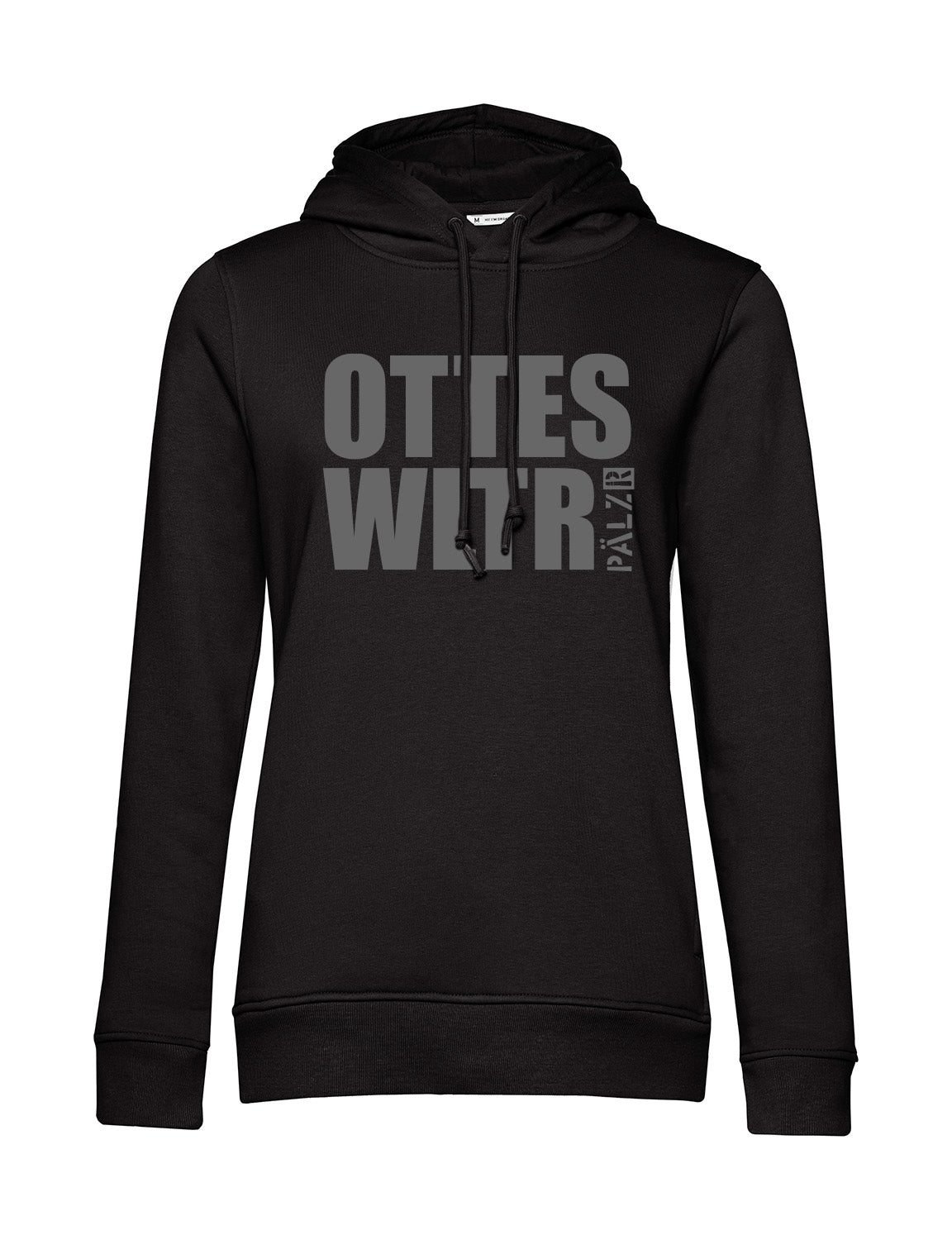 Frauen Hoodie | OTTES WLTR | schwarz | Logo anthrazit