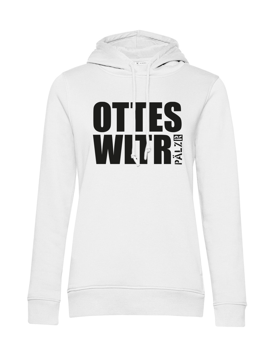 Frauen Hoodie | OTTES WLTR | weiss | Logo schwarz