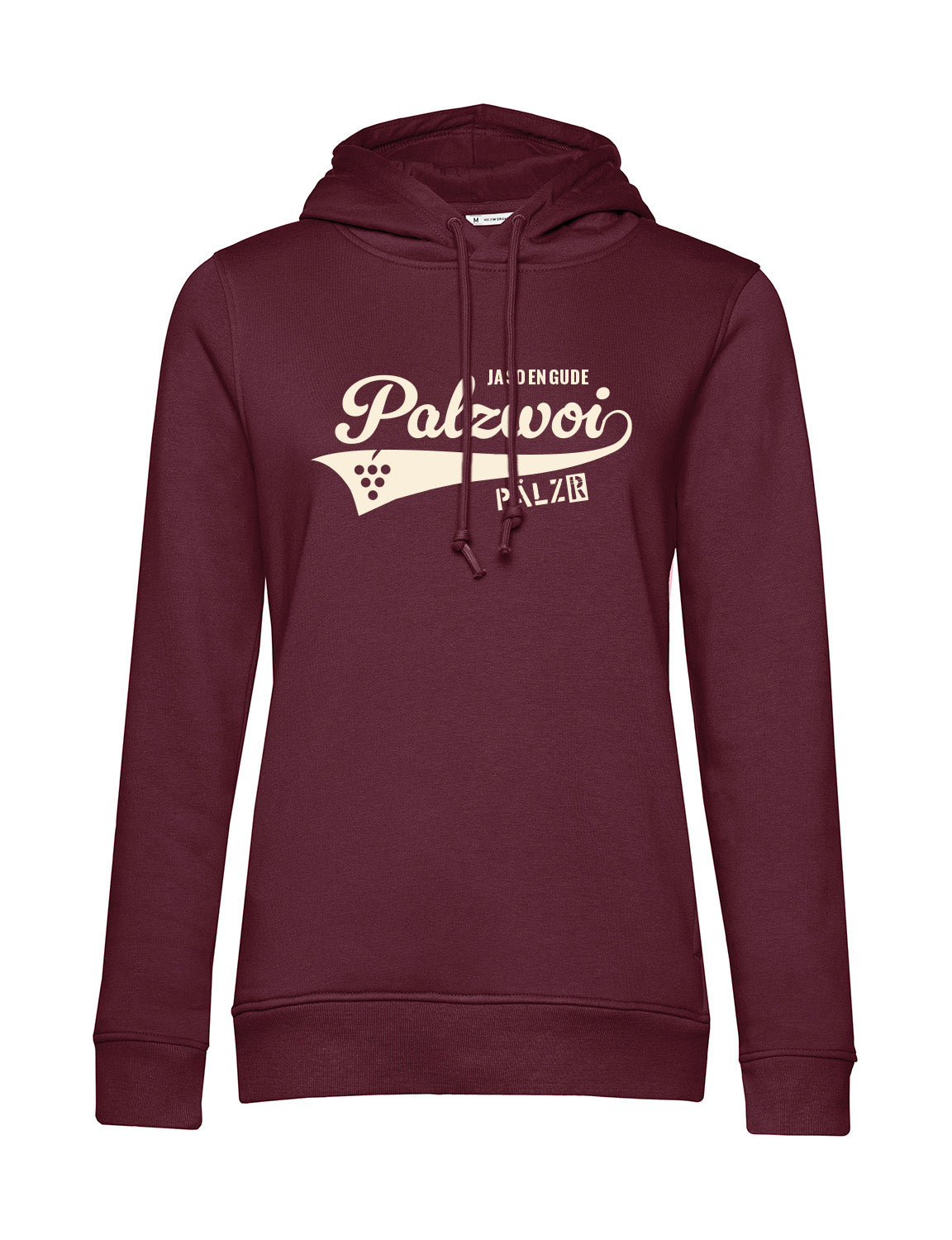 Frauen | Hoodie | PALZWOi | burgundy | Logo beige